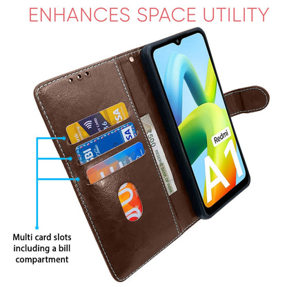 Pikkme Vivo Y12 / Y15 / Y17 / U10 Constrast Flip Cover | Brown & Coffee