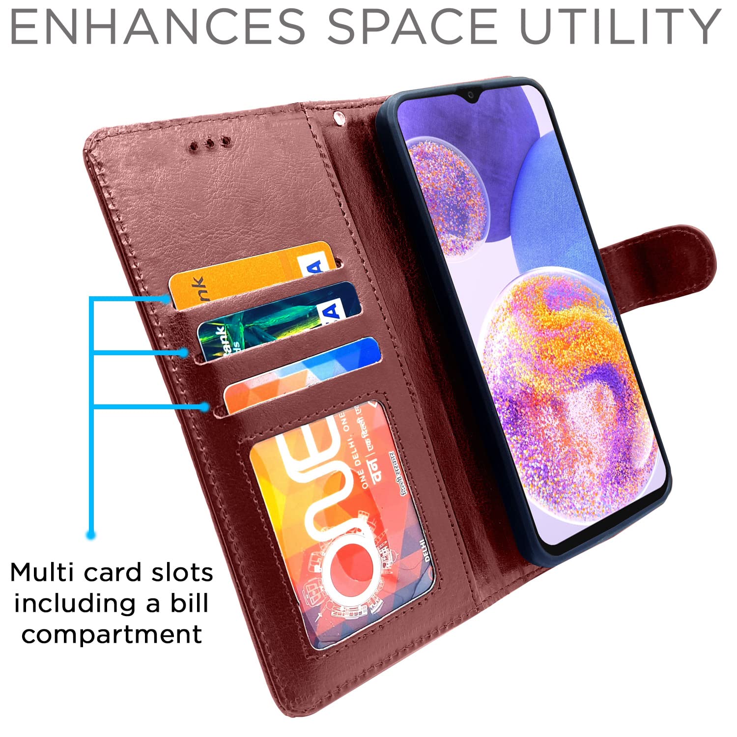 Pikkme Samsung Galaxy A23 4G / A23 5G Vintage Flip Cover | Brown