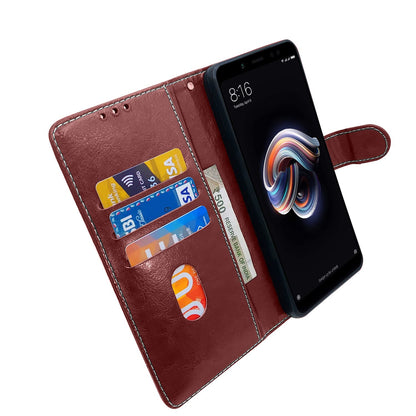 Pikkme Redmi Note 6 Pro Constrast Flip Cover | Brown & Coffee