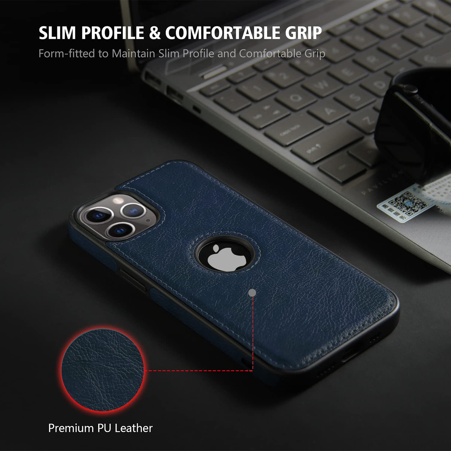 Pikkme iPhone 11 Pro Max  Leather Back Cover | Blue