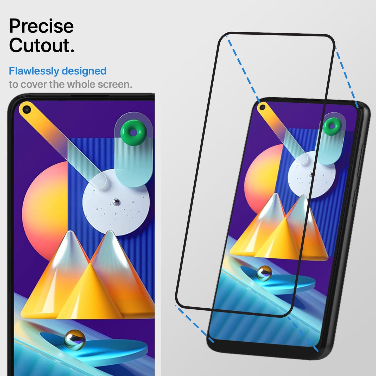 Pikkme Samsung Galaxy M11 Tempered Glass Screen Protector Edge To Edge Coverage With Easy Installation Kit