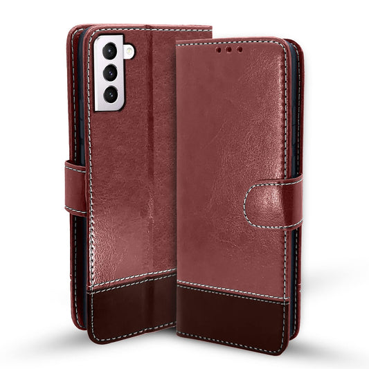 Pikkme Samsung Galaxy S21 Fe 5G Constrast Flip Cover | Brown & Coffee