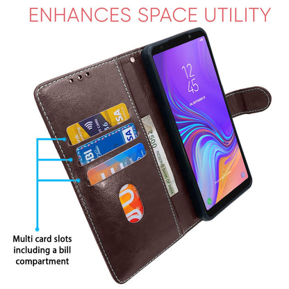 Pikkme Samsung Galaxy A7 2018 5G Constrast Flip Cover | Coffee & Brown