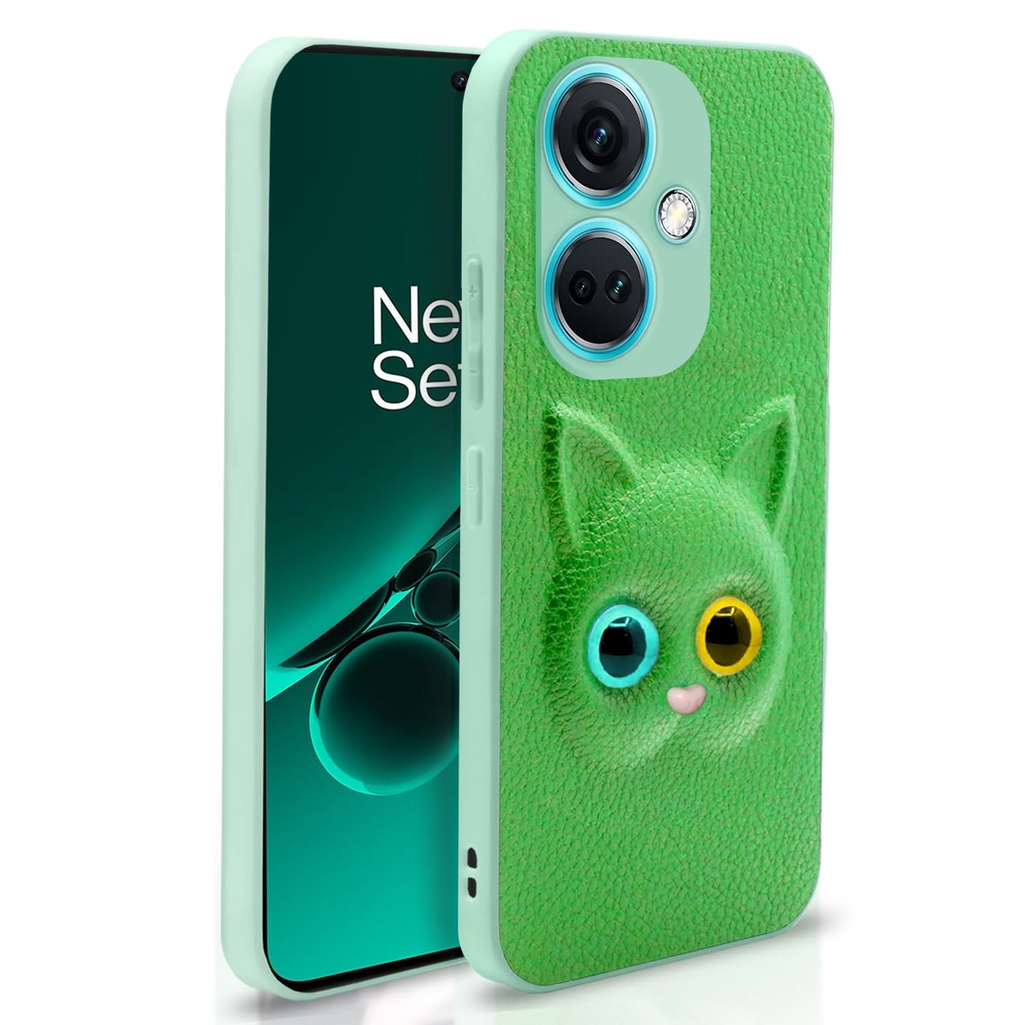 Pikkme OnePlus Nord Ce 3 5G Kitty Back Cover (Green)