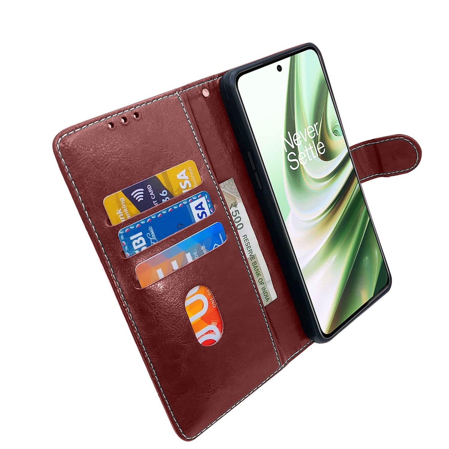 Pikkme OnePlus 10R 5G / 10R Prime 5G Constrast Flip Cover | Brown & Coffee