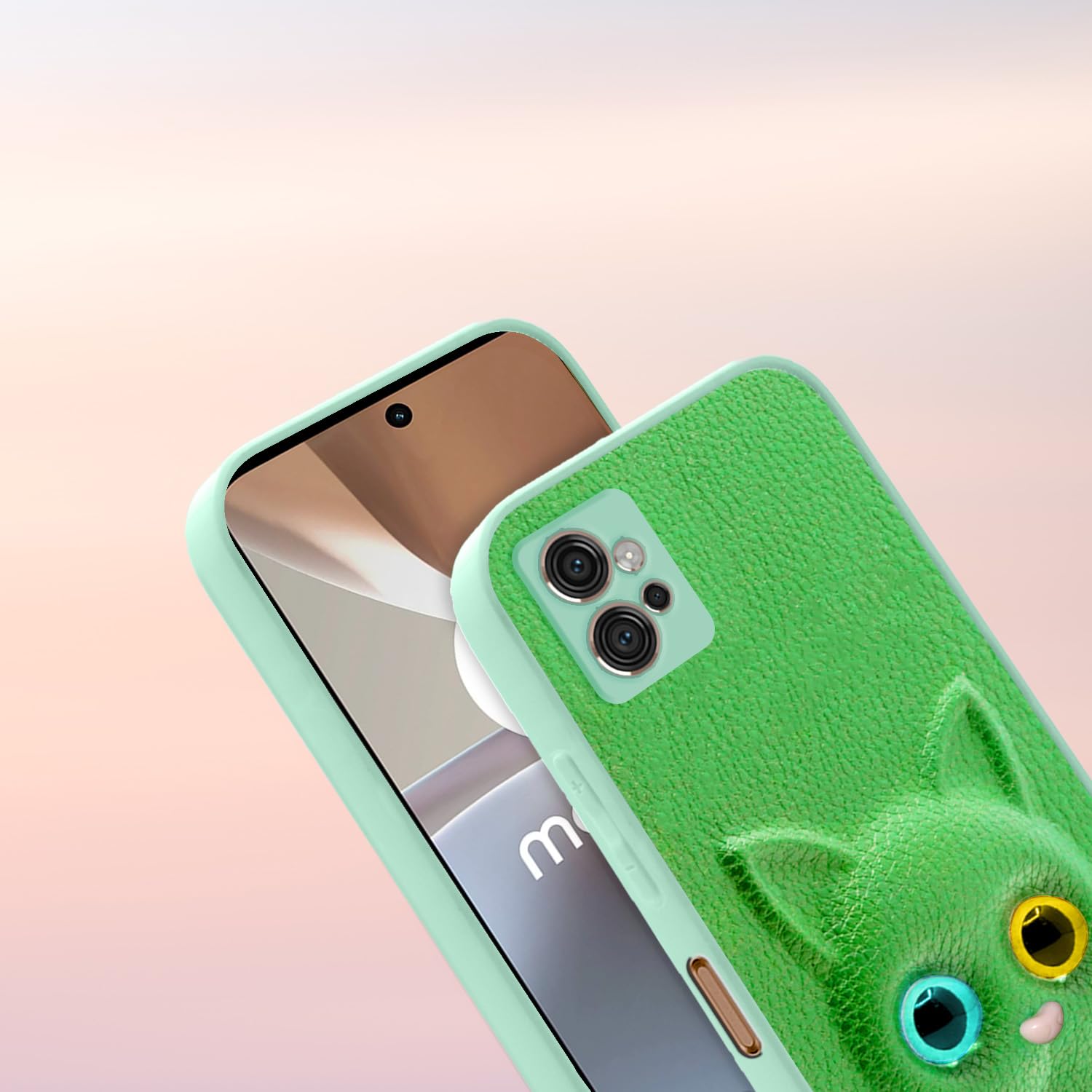 Pikkme Moto G32 Kitty Back Cover (Green)