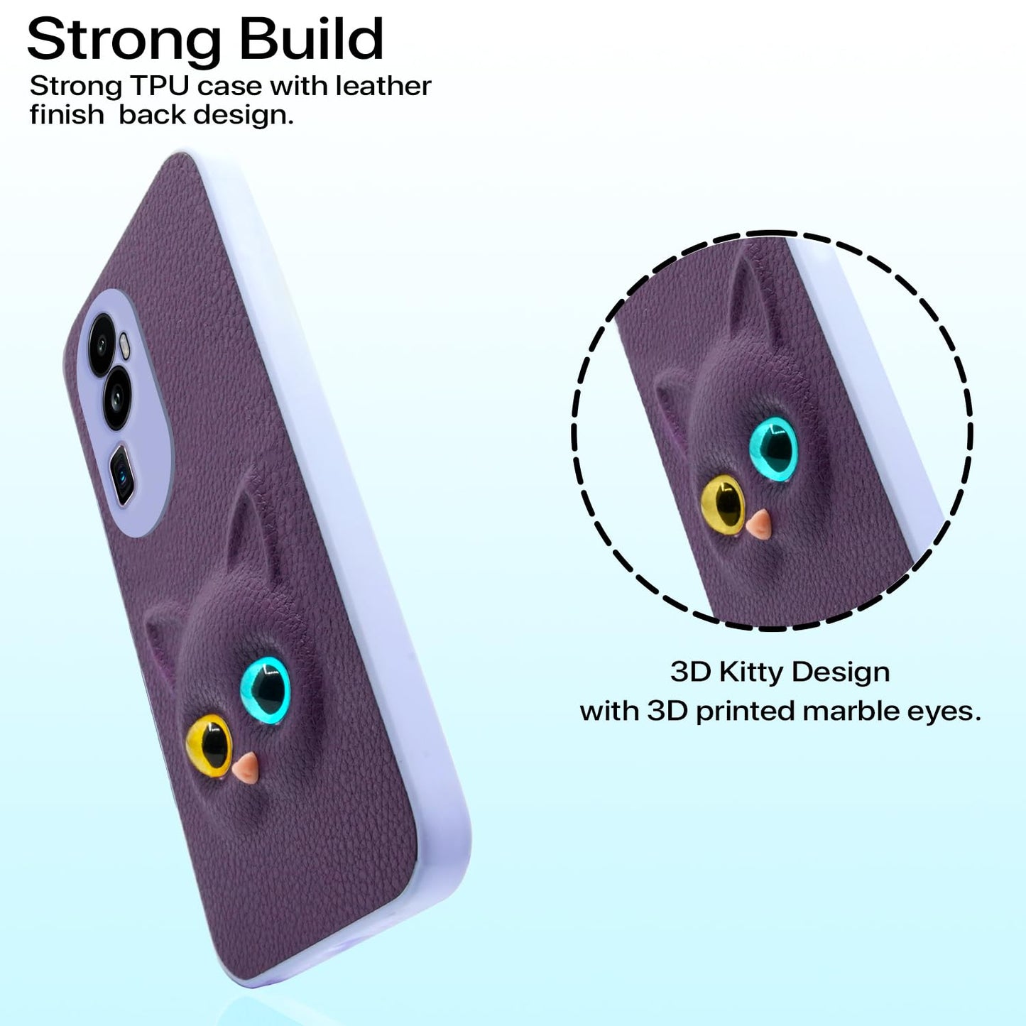 Pikkme Oppo Reno 10 Pro Plus 5G Kitty Back Cover (Purple)