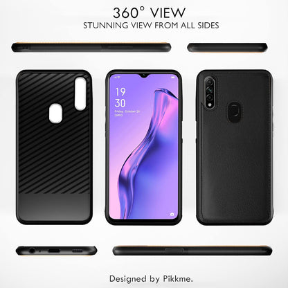 Pikkme Oppo A31 Leather Back Cover | Black