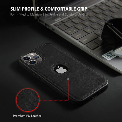 Pikkme iPhone 11 Pro Leather Back Cover | Black