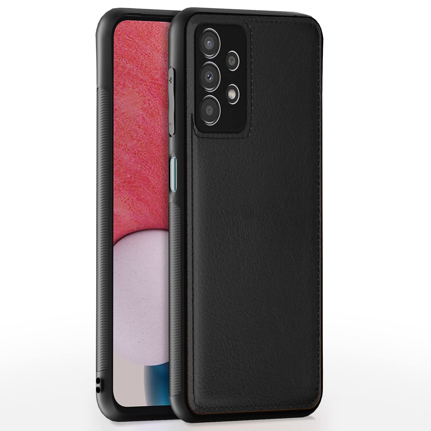 Pikkme Samsung Galaxy A13 4G Leather Back Cover | Black