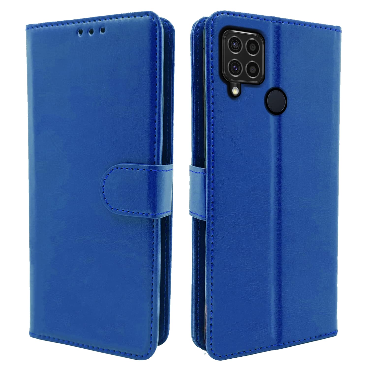 Pikkme Realme C15 Vintage Flip Cover | Blue