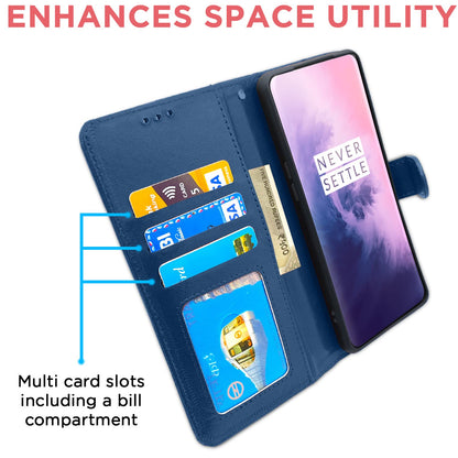 Pikkme OnePlus 7 Pro Vintage Flip Cover | Blue