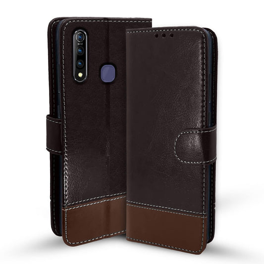 Pikkme Vivo Z1 Pro Constrast Flip Cover | Coffee & Brown