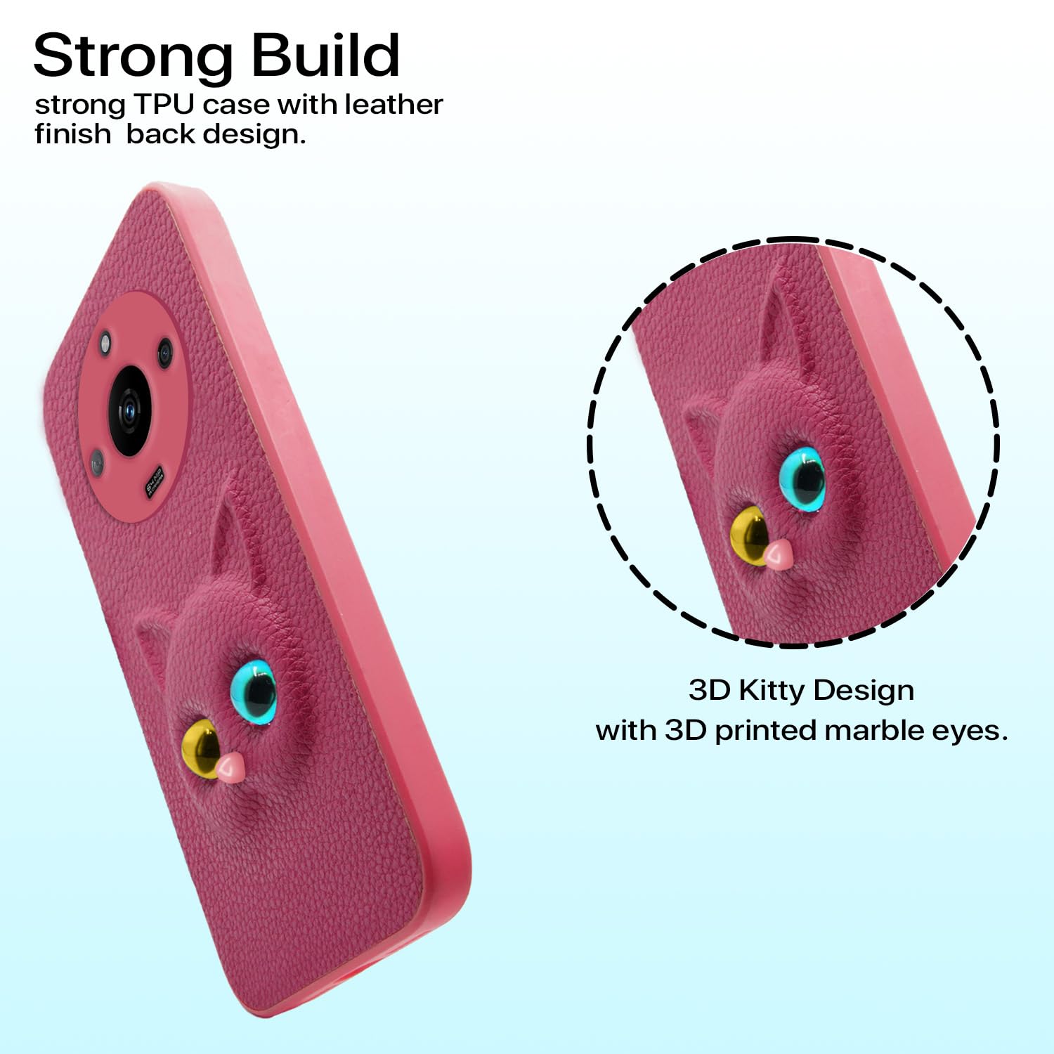 Pikkme Realme 11 Pro Kitty Back Cover (Pink)