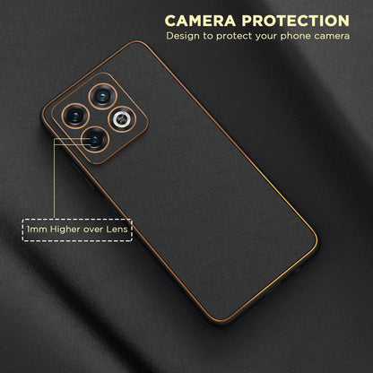 Pikkme OnePlus 10 Pro 5G Leather Chrome Case | Black