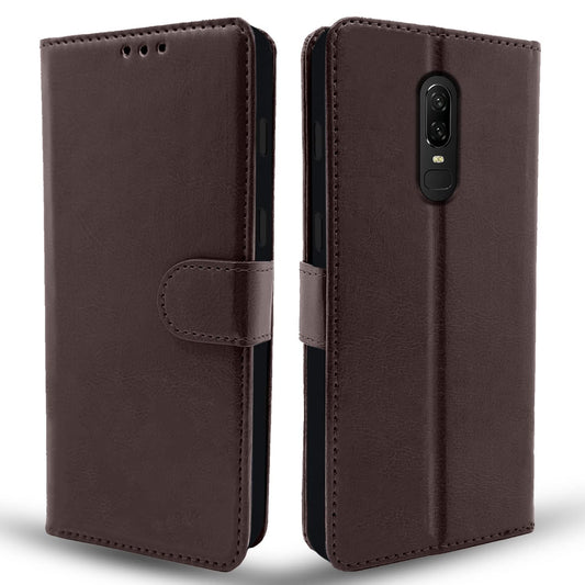 Pikkme OnePlus 6 Vintage Flip Cover | Coffee