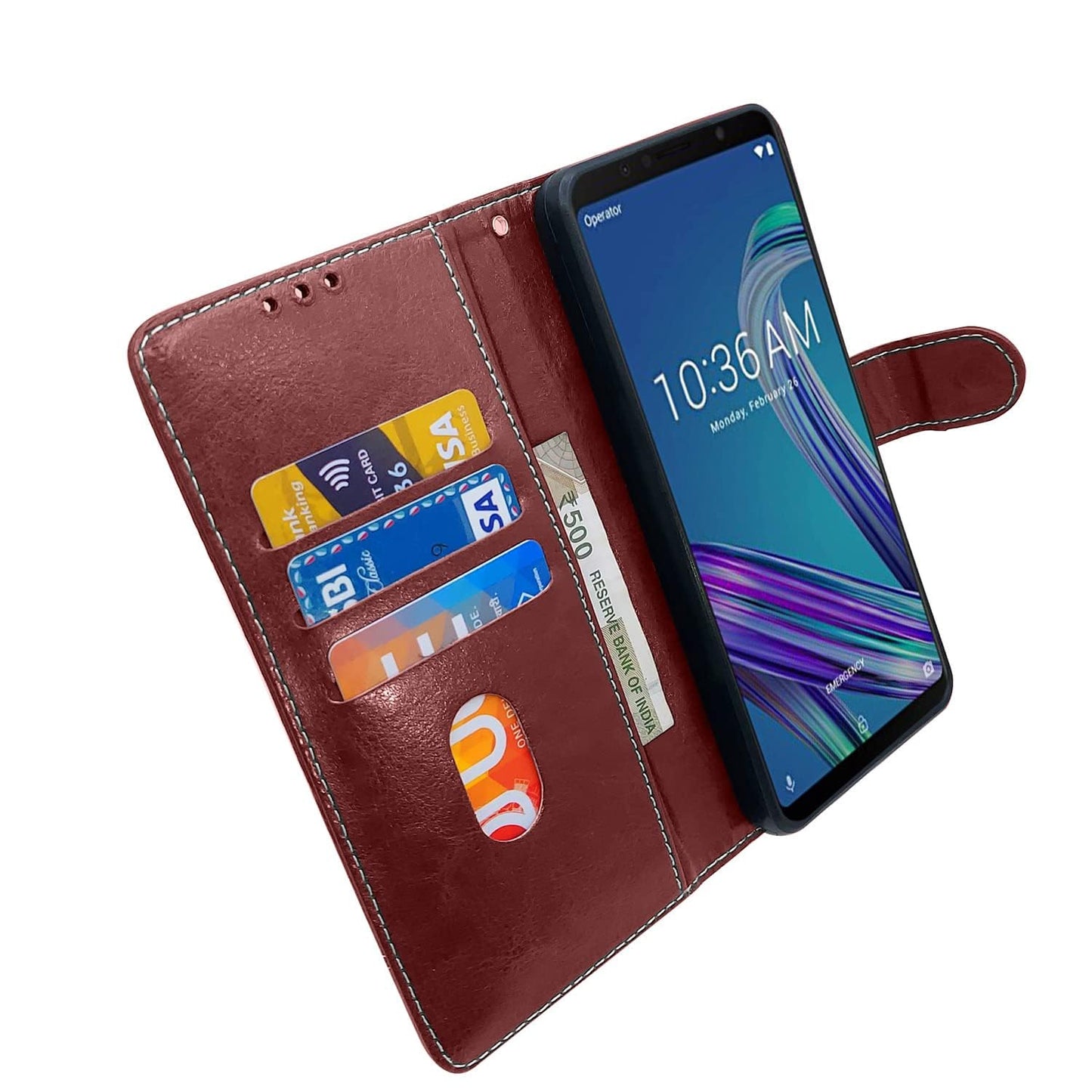 Pikkme Asus Zenfone Max Pro M1 Constrast Flip Cover | Brown & Coffee