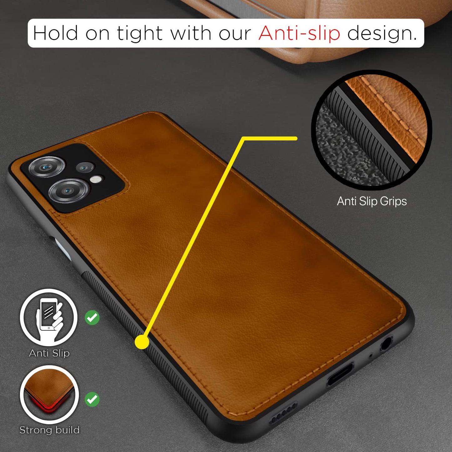 Pikkme OnePlus Nord CE 2 Lite 5G Leather Back Case Brown