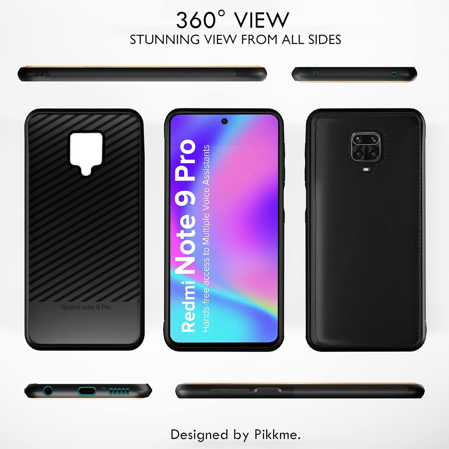 Pikkme Redmi Note 9 Pro/Note 9 Pro Max/Poco M2 Pro/Redmi Note 10 Lite Leather Back Cover | Black