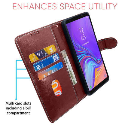 Pikkme Samsung Galaxy A7 2018 5G Constrast Flip Cover | Brown & Coffee