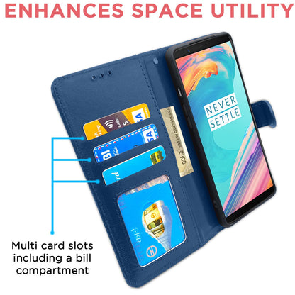 Pikkme OnePlus 5T Vintage Flip Cover | Blue