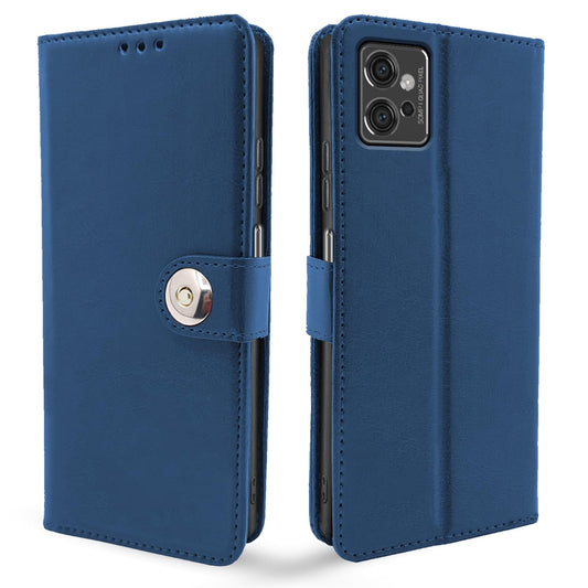 Pikkme Moto G32 Button Flip Cover (Blue)