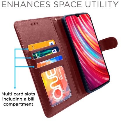 Pikkme Redmi Note 8 Pro  Vintage Flip Cover |  Brown