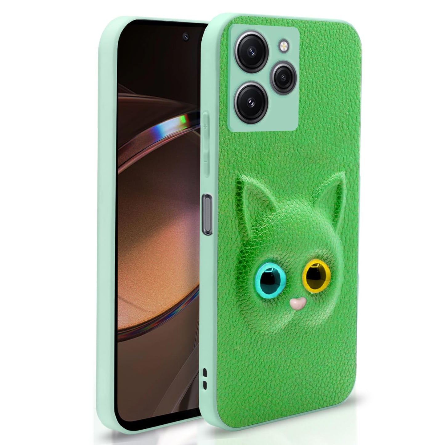 Pikkme Redmi 12 4G Kitty Back Cover (Green)