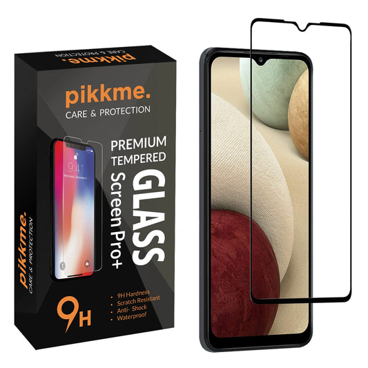 Pikkme Samsung Galaxy M12 Tempered Glass Screen Protector Edge To Edge Coverage With Easy Installation Kit