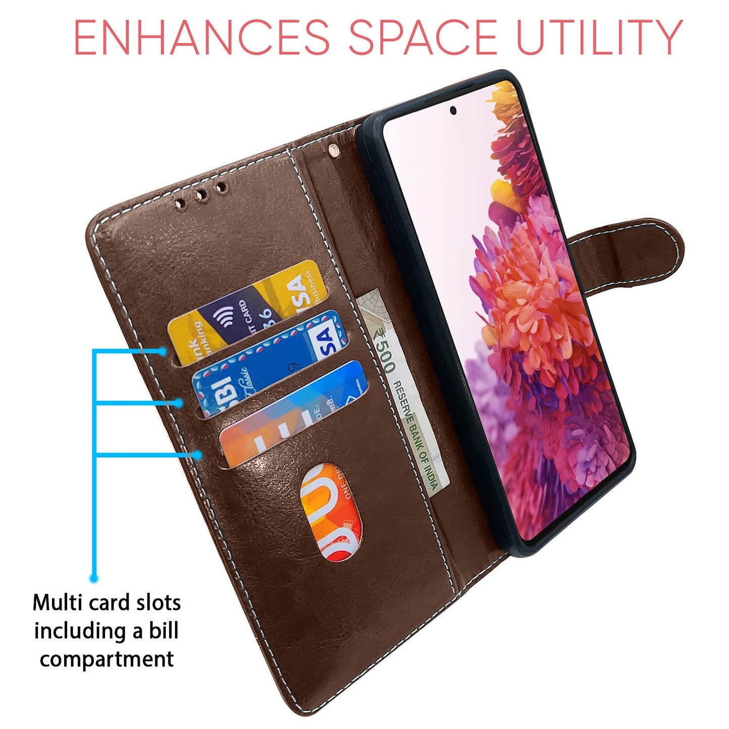 Pikkme Samsung Galaxy S20 FE / S20 FE 5G Constrast Flip Cover | Brown & Coffee