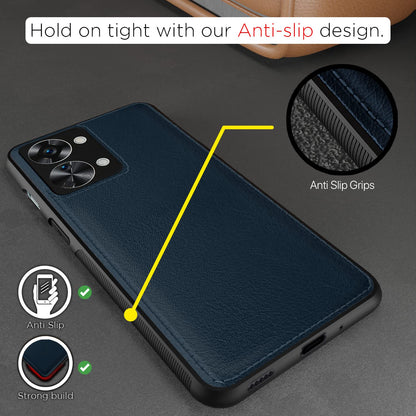 Pikkme OnePlus Nord 2T 5G Leather Back Case Blue