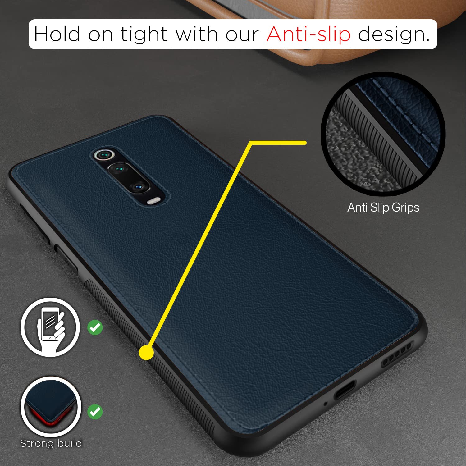 Pikkme Redmi K20 / K20 Pro Leather Back Cover | Blue