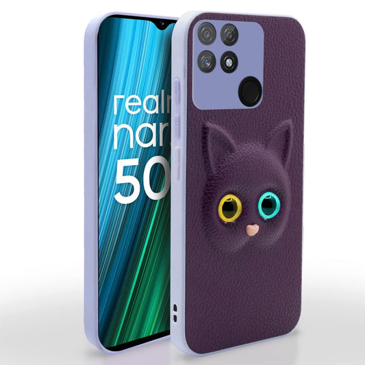 Pikkme Realme Narzo 50A Cat Case | Purple