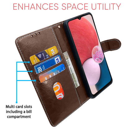 Pikkme Samsung Galaxy A13 4G Constrast Flip Cover | Brown & Coffee