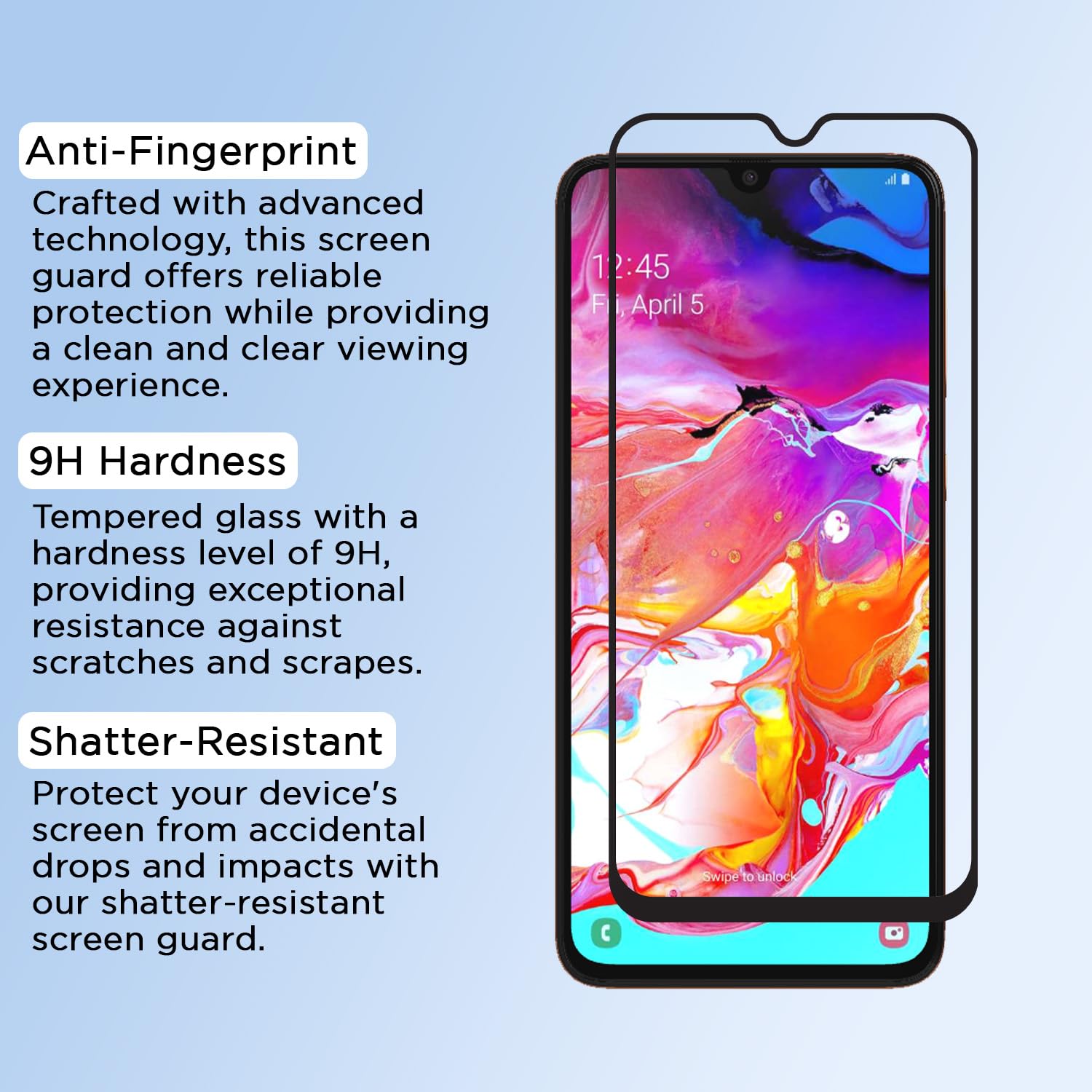 Pikkme Samsung Galaxy A70 Tempered Glass