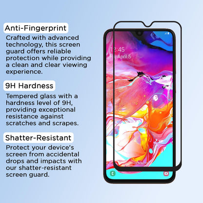 Pikkme Samsung Galaxy A70 Tempered Glass Screen Protector Edge To Edge Coverage With Easy Installation Kit