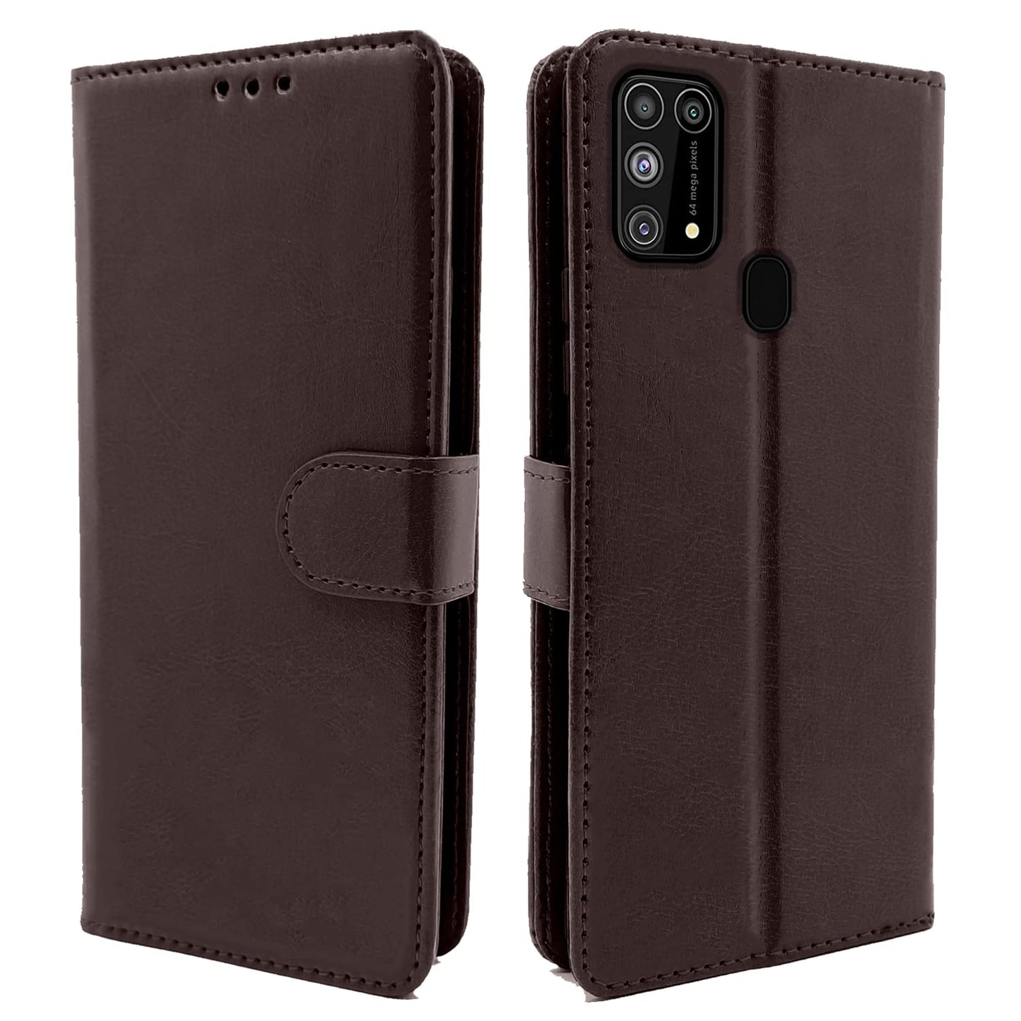 Pikkme Samsung Galaxy M31 / M31 Prime / F41 Vintage Flip Cover | Coffee