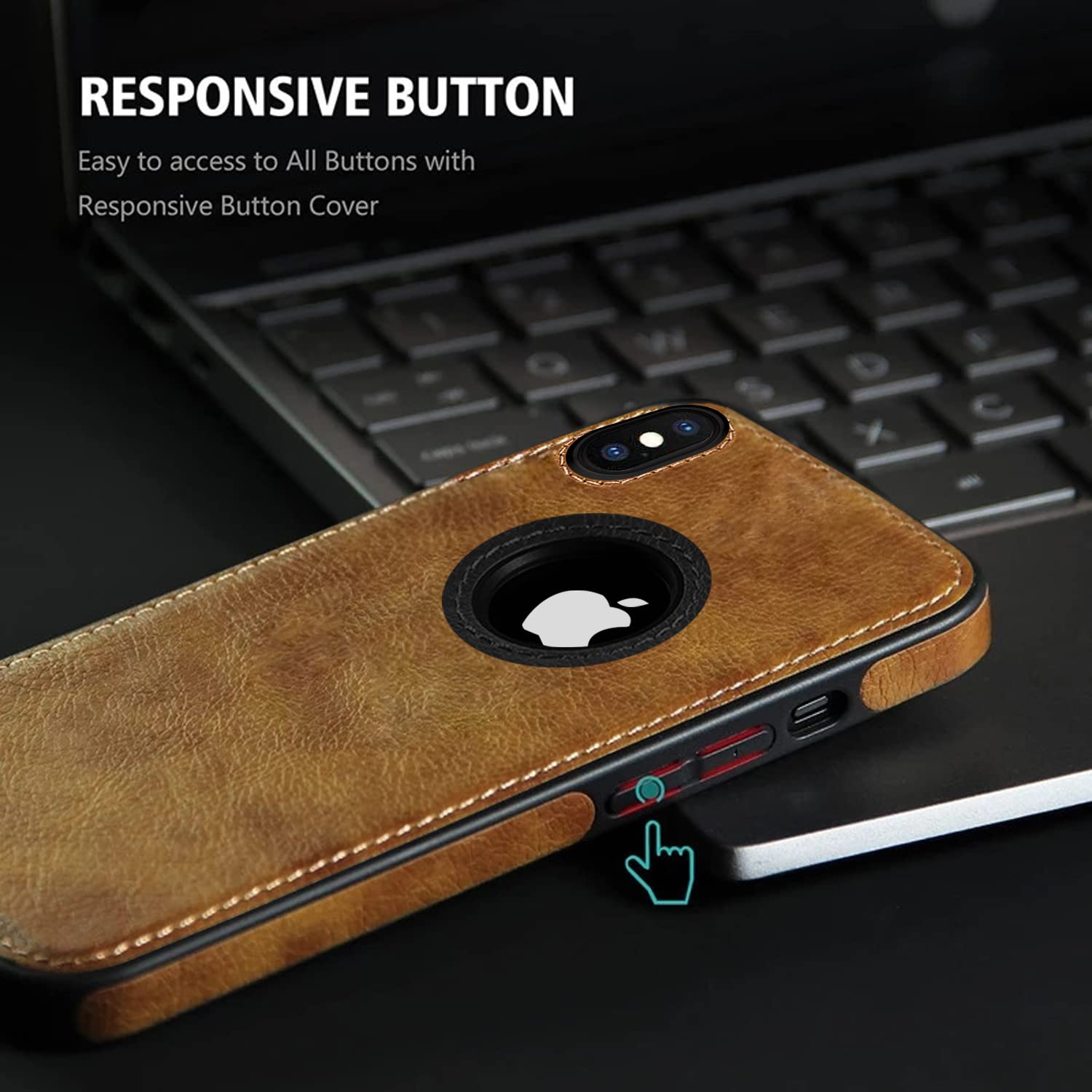 Pikkme iPhone X/Xs Leather Back Cover | Brown