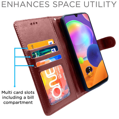 Pikkme Samsung Galaxy A31 Vintage Flip Cover | Brown