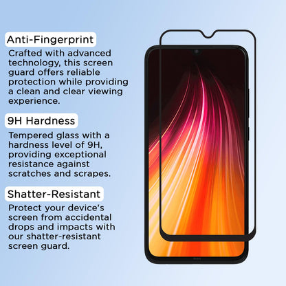 Pikkme Redmi Note 8 Tempered Glass Screen Protector Edge To Edge Coverage With Easy Installation Kit