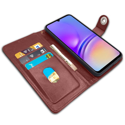 Pikkme Samsung Galaxy A05 Button Flip Cover (Brown)