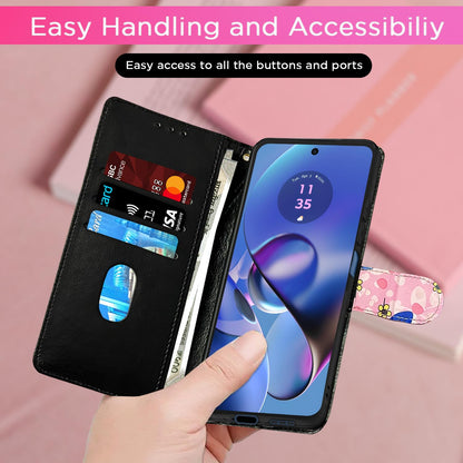 Pikkme Moto G54 5G Flower Flip Cover (Pink)