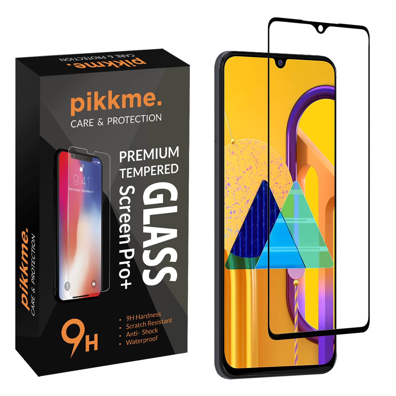 Pikkme Samsung Galaxy M30s Tempered Glass Screen Protector Edge To Edge Coverage With Easy Installation Kit