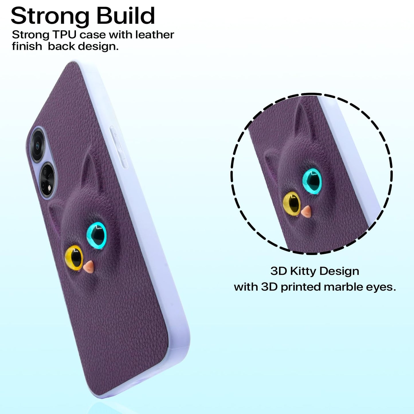 Pikkme Oppo F23 5G Kitty Back Cover (Purple)