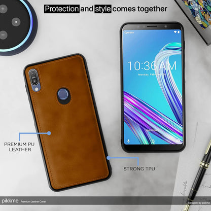 Pikkme Asus Zenfone Max Pro M1 Leather Back Cover | Brown