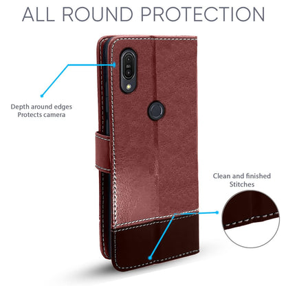 Pikkme Asus Zenfone Max Pro M1 Constrast Flip Cover | Brown & Coffee