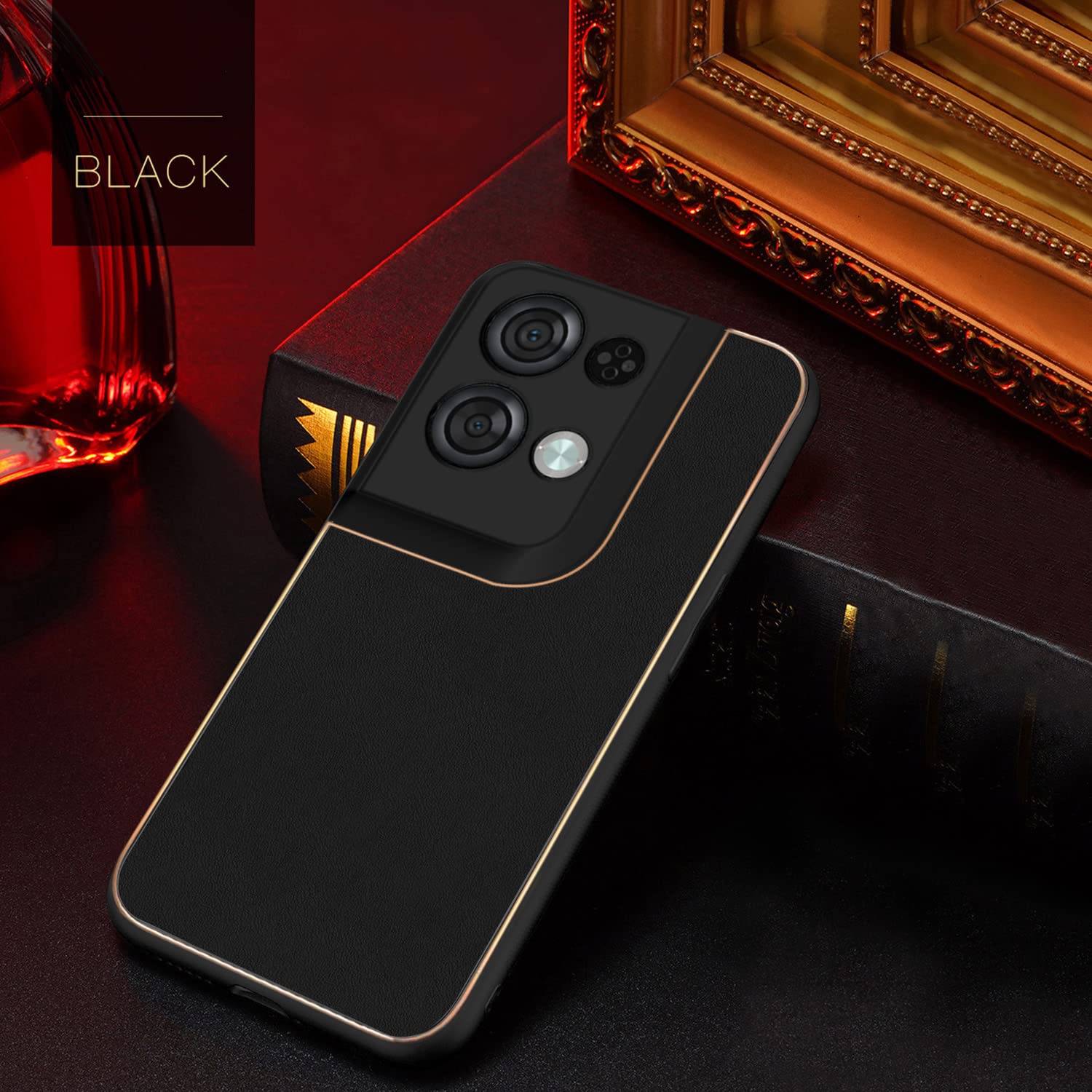 Pikkme Oppo Reno 8 Pro 5G Leather Chrome Case | Black