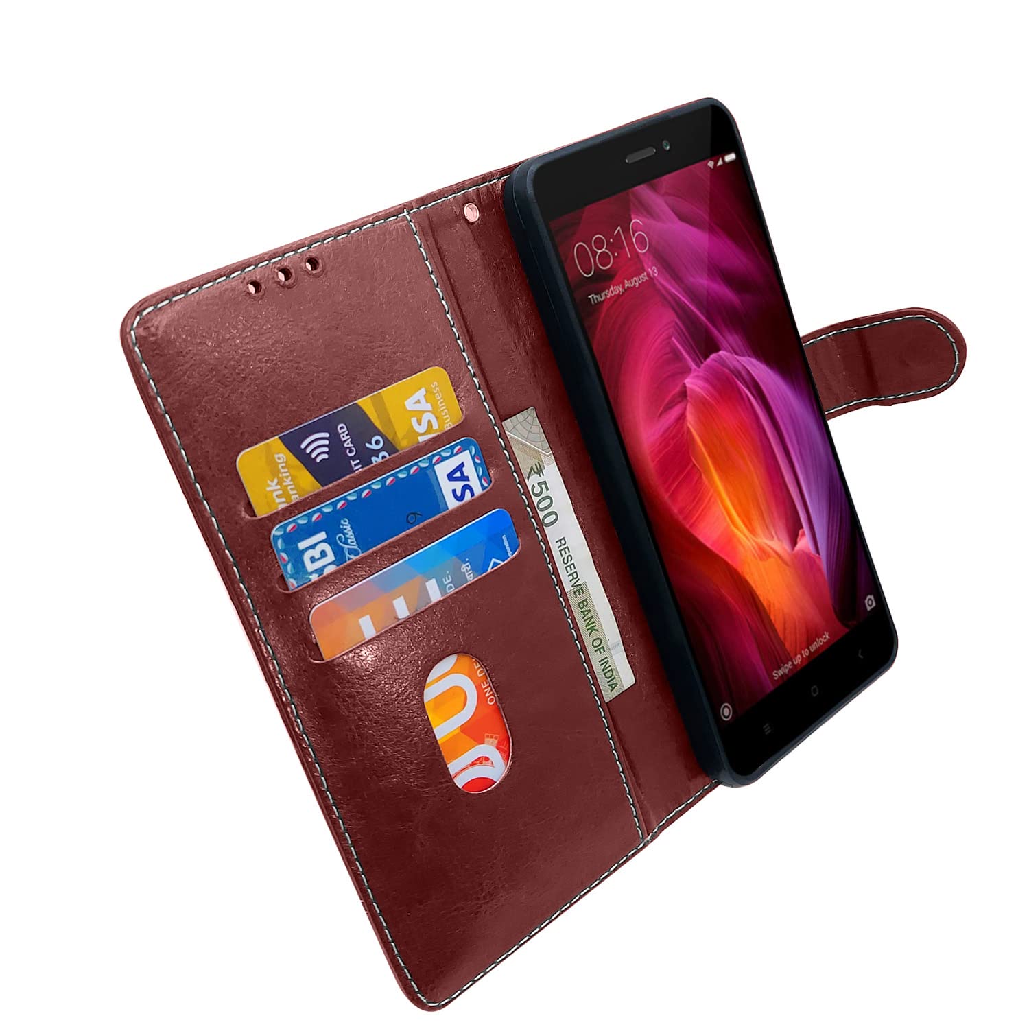 Pikkme Mi Redmi Note 4 Constrast Flip Cover | Brown & Coffee