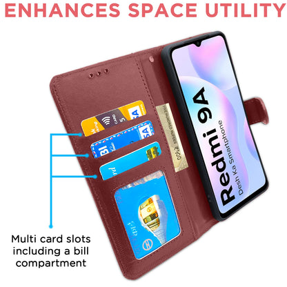 Pikkme Redmi 9A / 9i / 9A Sport Vintage Flip Cover | Brown