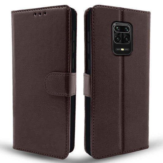 Pikkme Redmi Note 9 Pro/Note 9 Pro Max/Poco M2 Pro/Redmi Note 10 Lite Vintage Flip Cover | Coffee